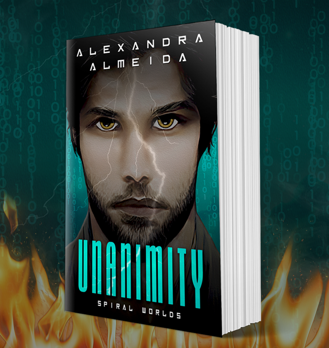 3D Unanimity paperback, metaverse and flames